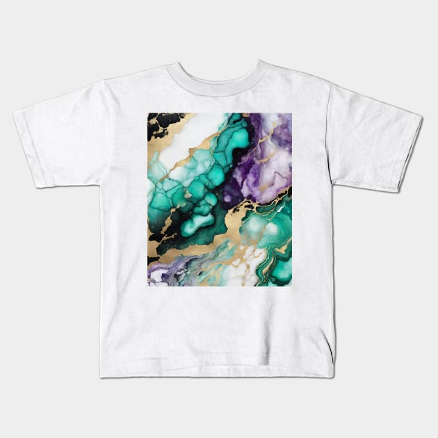 Beautiful Marble Pattern Kids T-Shirt by Doodle and Things